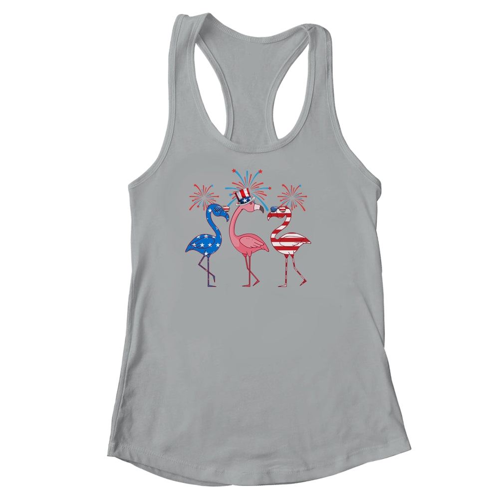 Flamingo American Flag Shadow The 4th July 2021 Funny Shirt & Tank Top | siriusteestore