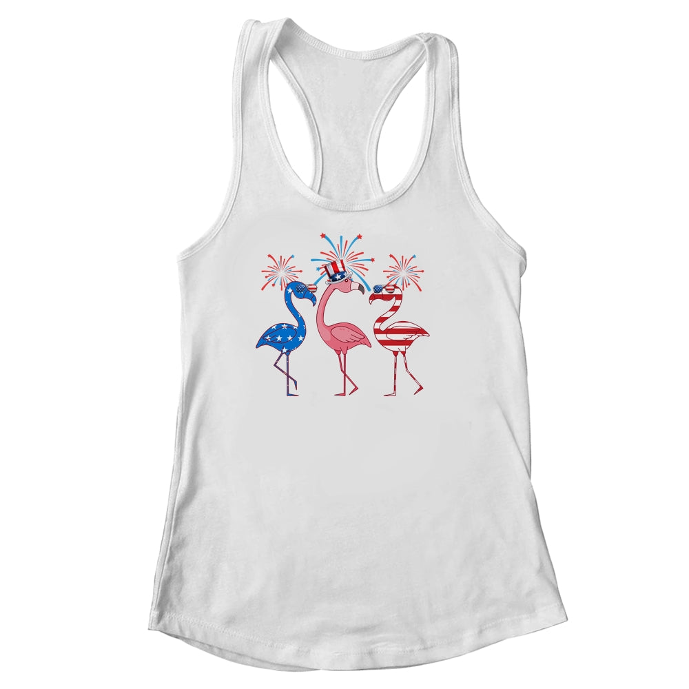 Flamingo American Flag Shadow The 4th July 2021 Funny Shirt & Tank Top | siriusteestore