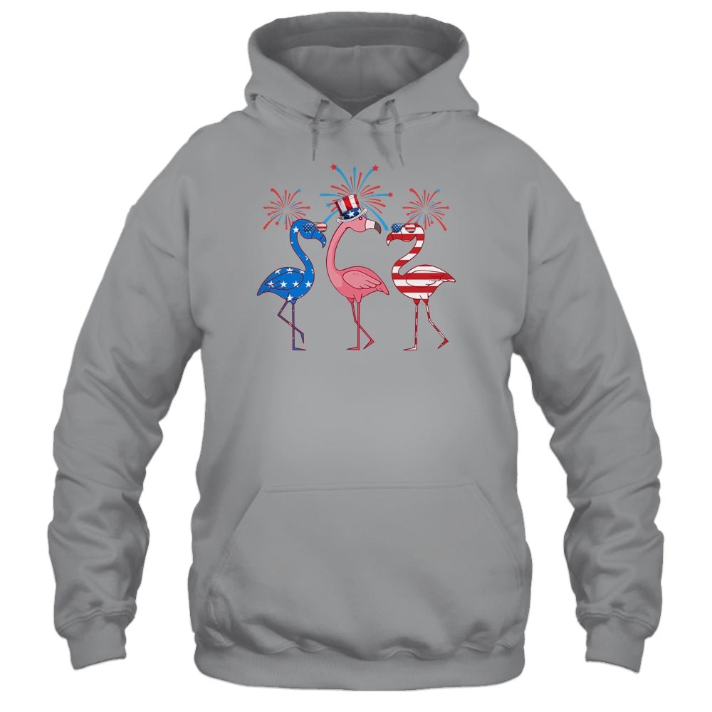 Flamingo American Flag Shadow The 4th July 2021 Funny Shirt & Tank Top | siriusteestore