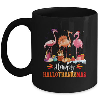 Flamingo Halloween Merry Christmas Happy Hallothanksmas Mug | siriusteestore