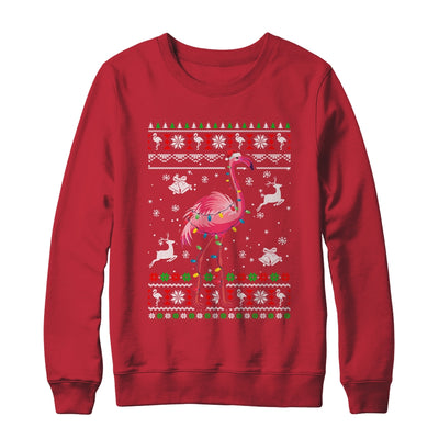 Flamingo Xmas Lights Ugly Christmas Women Teens Girls Shirt & Sweatshirt | siriusteestore