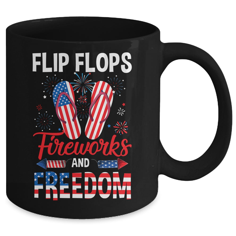Flip Flop Fireworks And Freedom Independence Day July of 4th Mug | siriusteestore