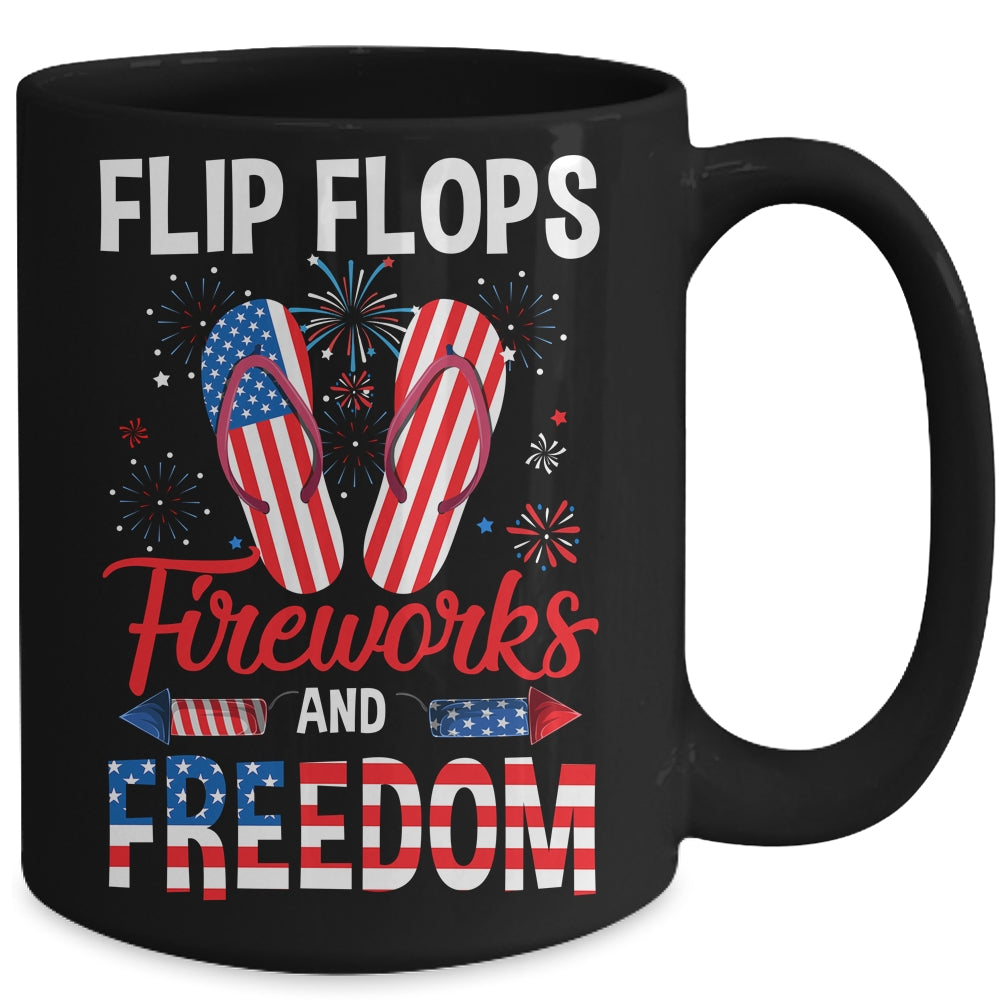 Flip Flop Fireworks And Freedom Independence Day July of 4th Mug | siriusteestore