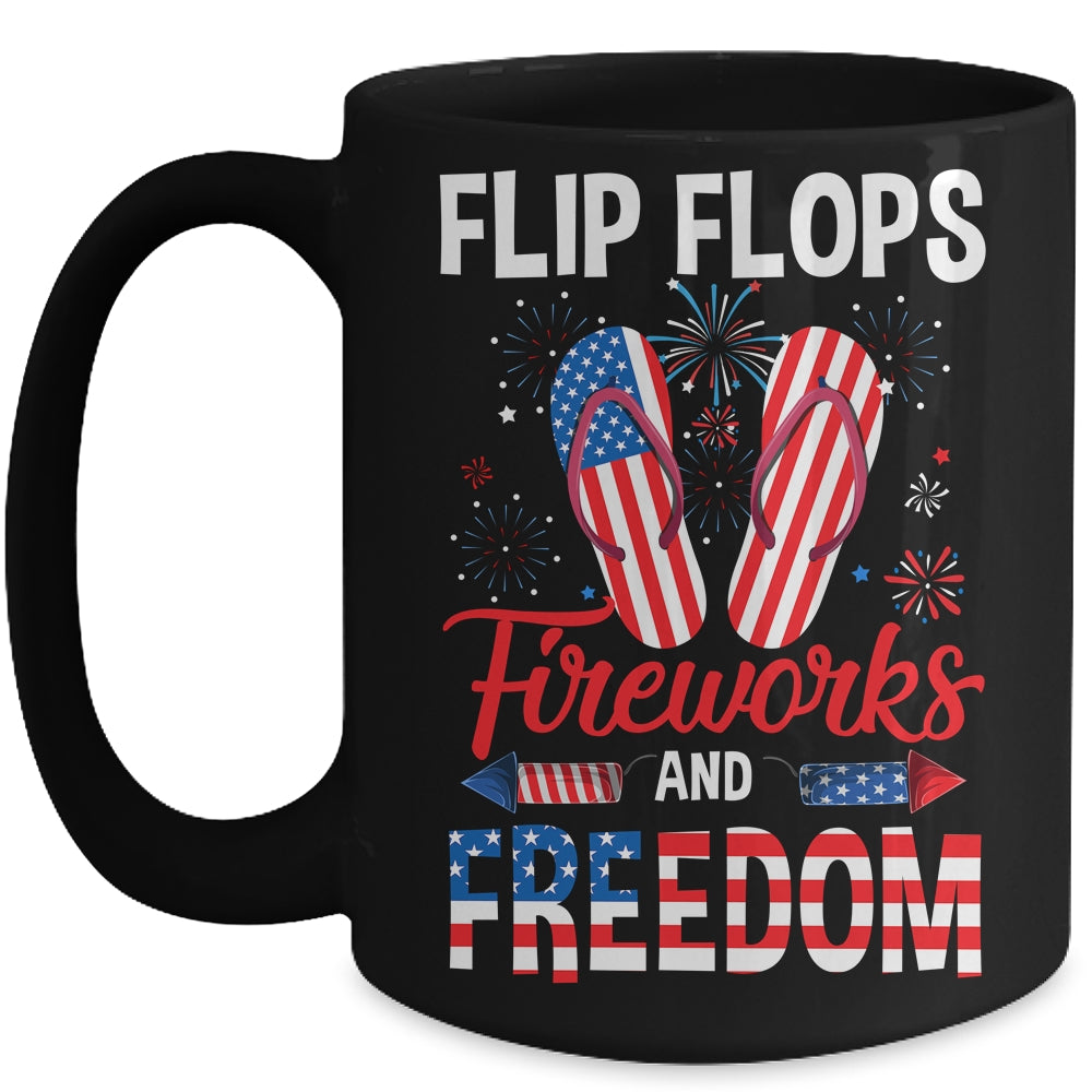 Flip Flop Fireworks And Freedom Independence Day July of 4th Mug | siriusteestore