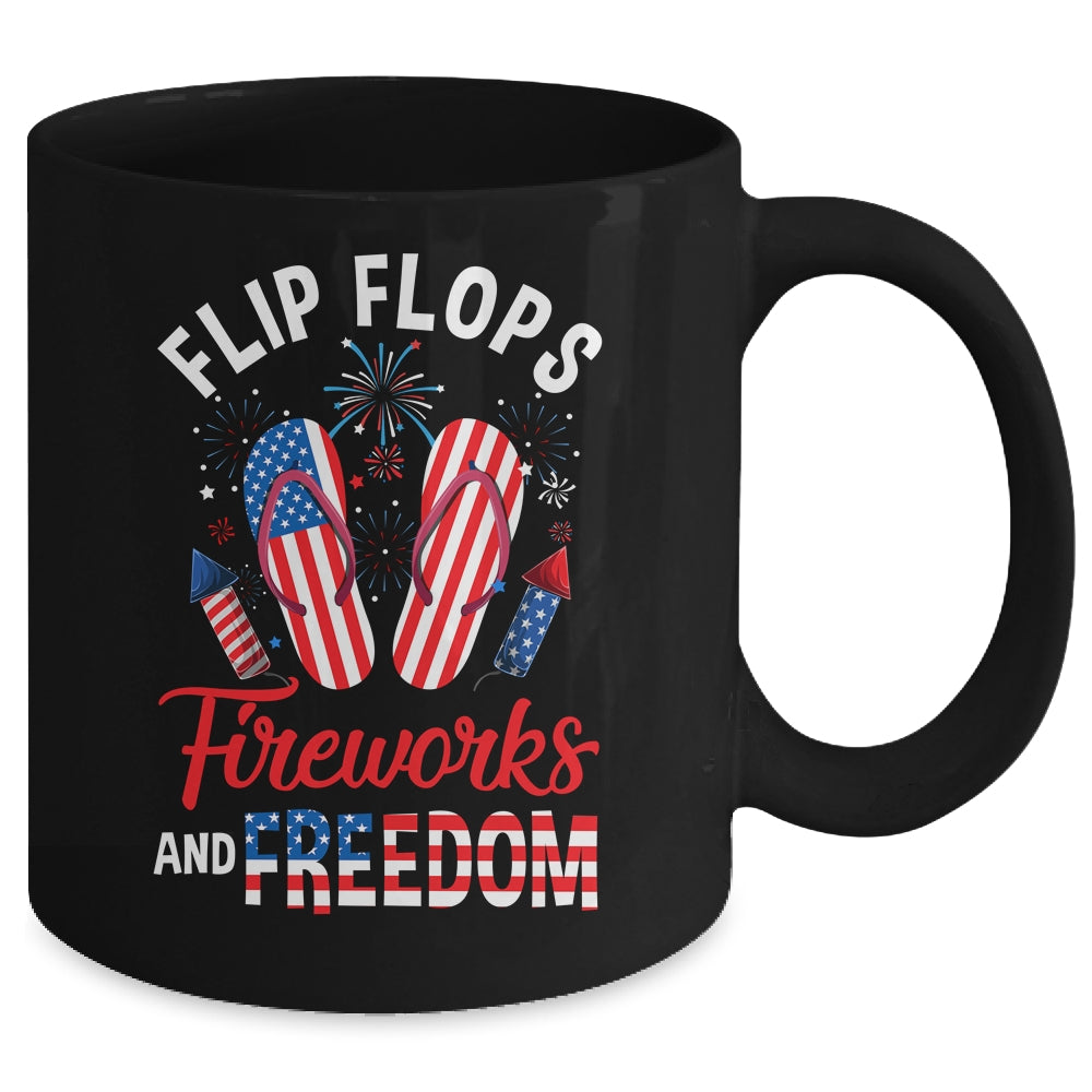 Flip Flops Fireworks And Freedom 4th Of July  Independence Mug | siriusteestore