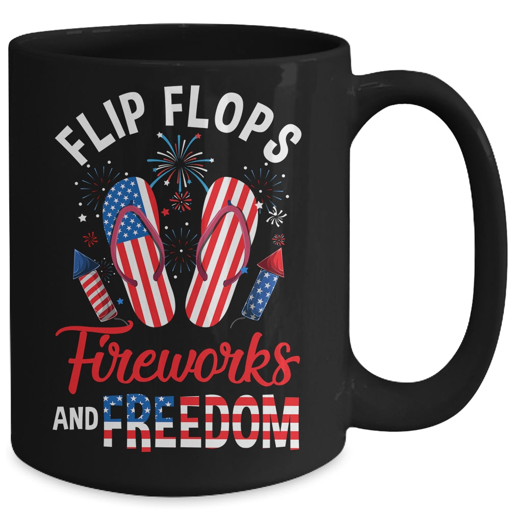 Flip Flops Fireworks And Freedom 4th Of July  Independence Mug | siriusteestore
