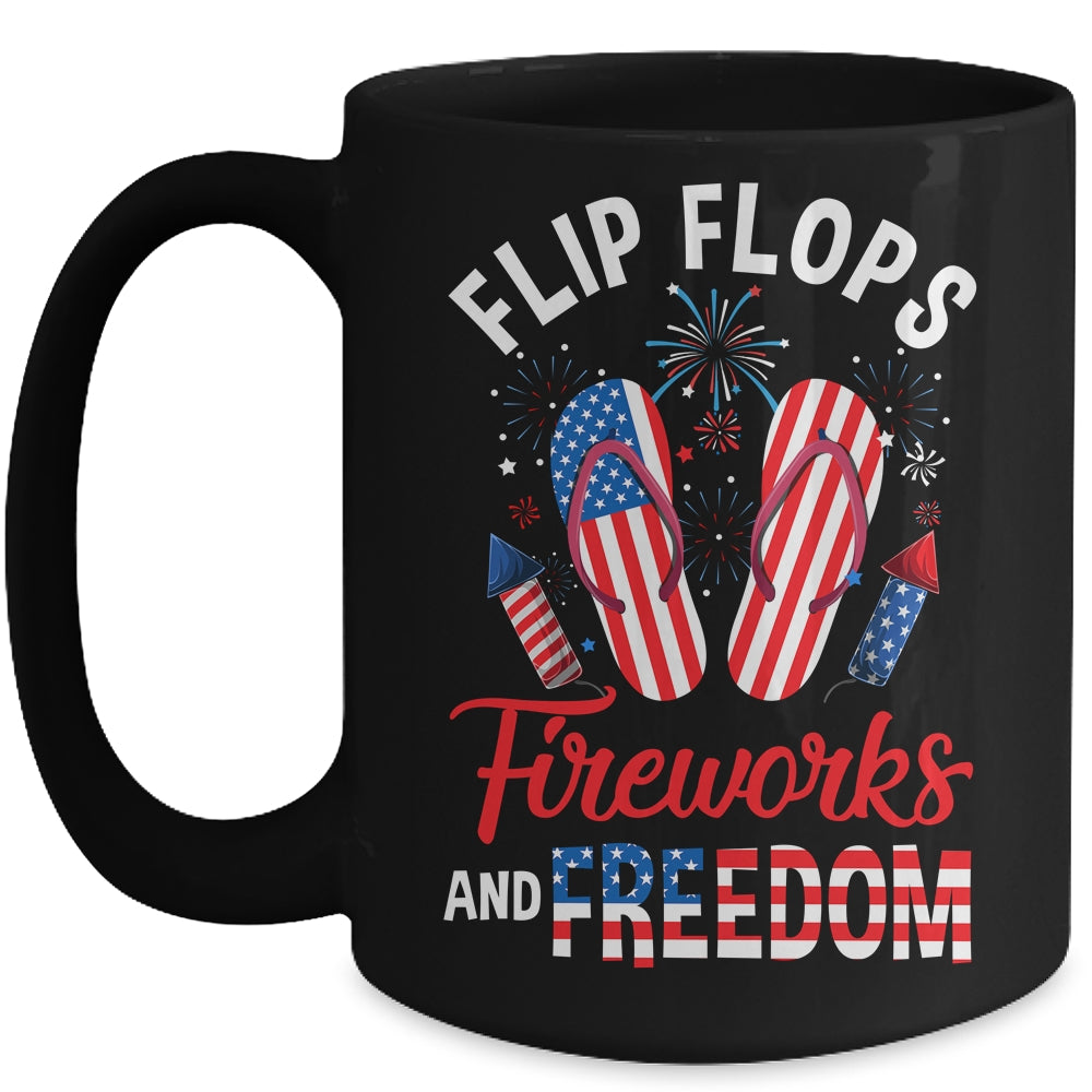 Flip Flops Fireworks And Freedom 4th Of July  Independence Mug | siriusteestore