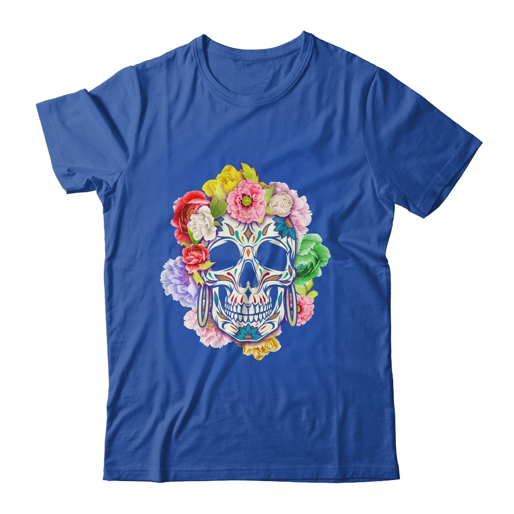 Floral Sugar Skull Day Of The Dead Dia De Muertos Women Shirt & Hoodie | siriusteestore