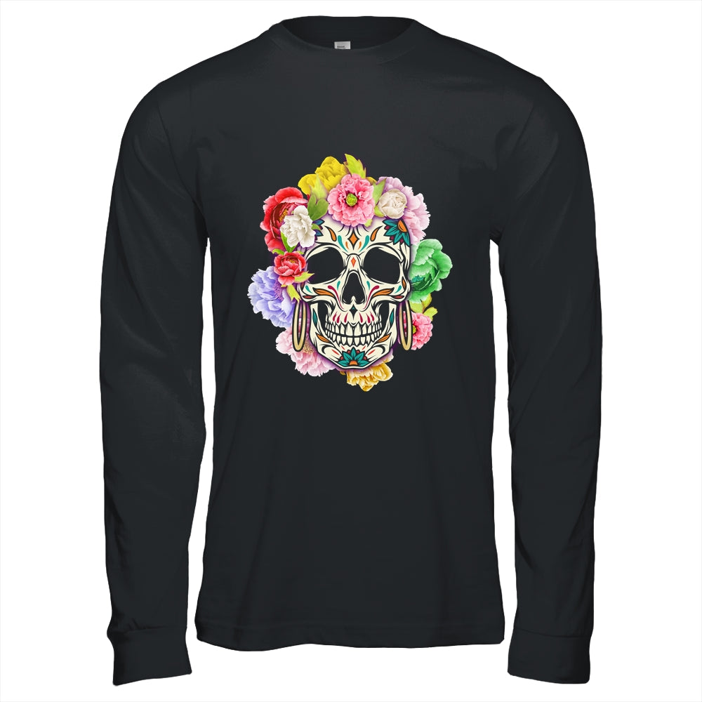 Floral Sugar Skull Day Of The Dead Dia De Muertos Women Shirt & Hoodie | siriusteestore