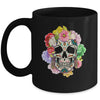 Floral Sugar Skull Day Of The Dead Dia De Muertos Women Mug | siriusteestore