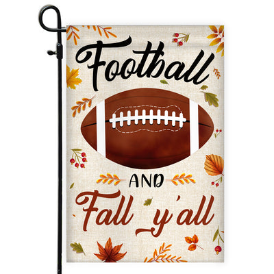 Football And Fall Y'all Flag Thanksgiving Seasonal Holiday | siriusteestore