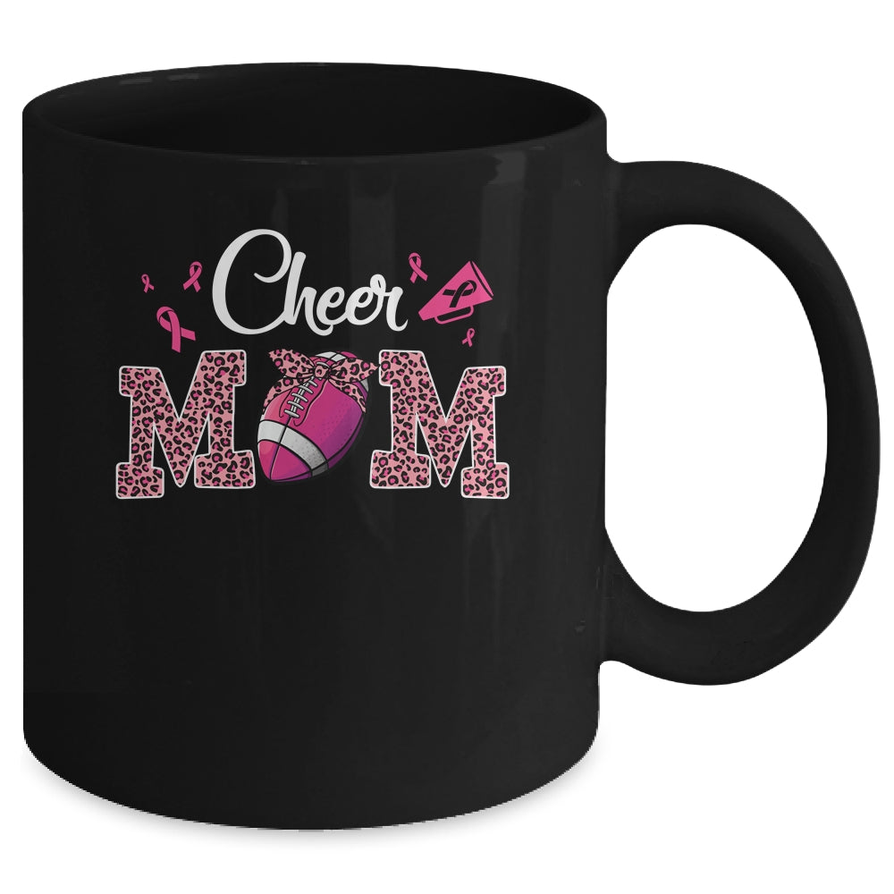 Football Cheer Mom Pink Leopard Breast Cancer Awareness Mug | siriusteestore