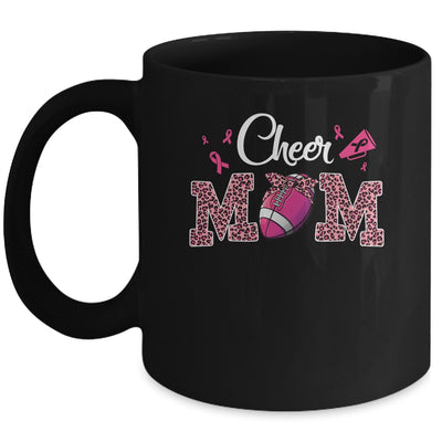 Football Cheer Mom Pink Leopard Breast Cancer Awareness Mug | siriusteestore