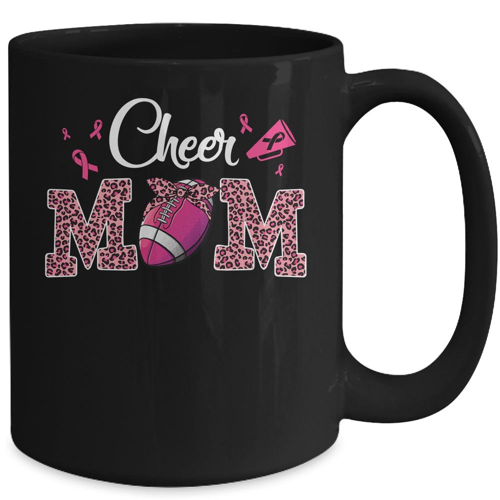 Football Cheer Mom Pink Leopard Breast Cancer Awareness Mug | siriusteestore