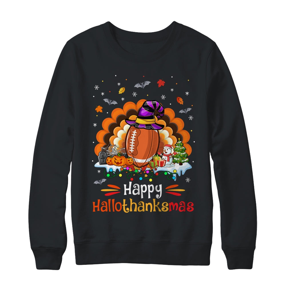 Football Halloween Christmas Thanksgiving Hallothanksmas Shirt & Sweatshirt | siriusteestore