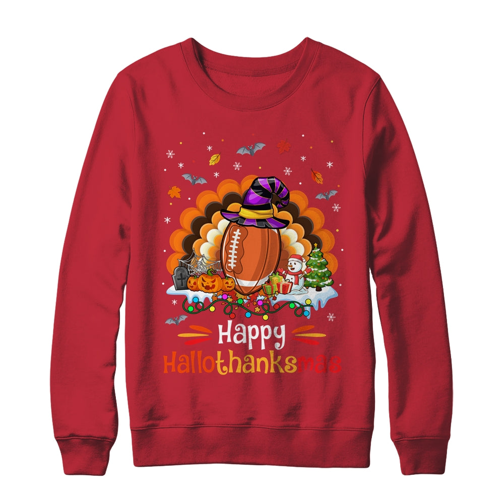 Football Halloween Christmas Thanksgiving Hallothanksmas Shirt & Sweatshirt | siriusteestore