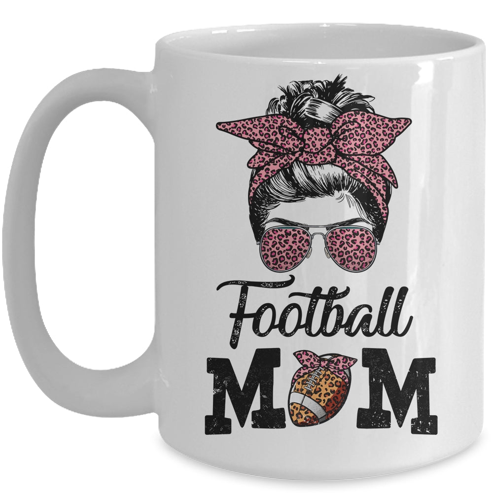 Football Mom Life Messy Bun Women Football Season Mug | siriusteestore