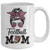Football Mom Life Messy Bun Women Football Season Mug | siriusteestore