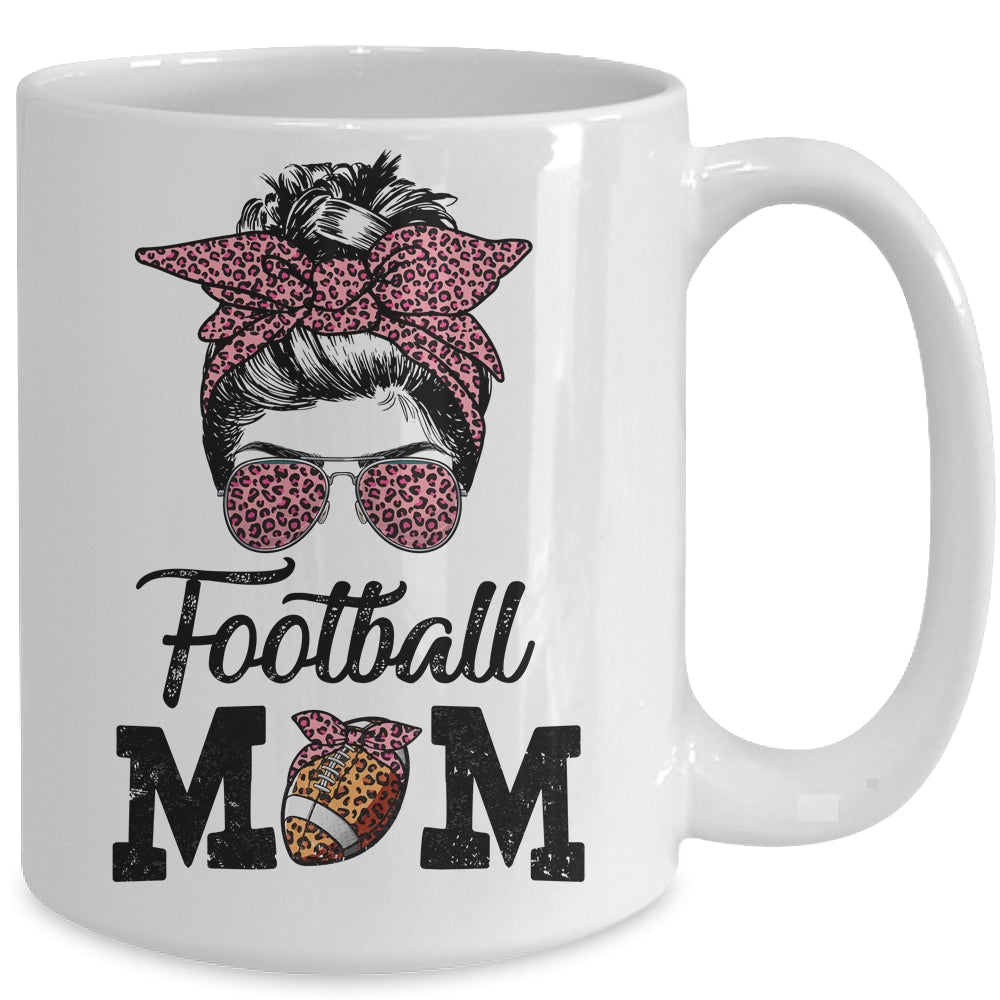 Football Mom Life Messy Bun Women Football Season Ceramic Mug 11oz