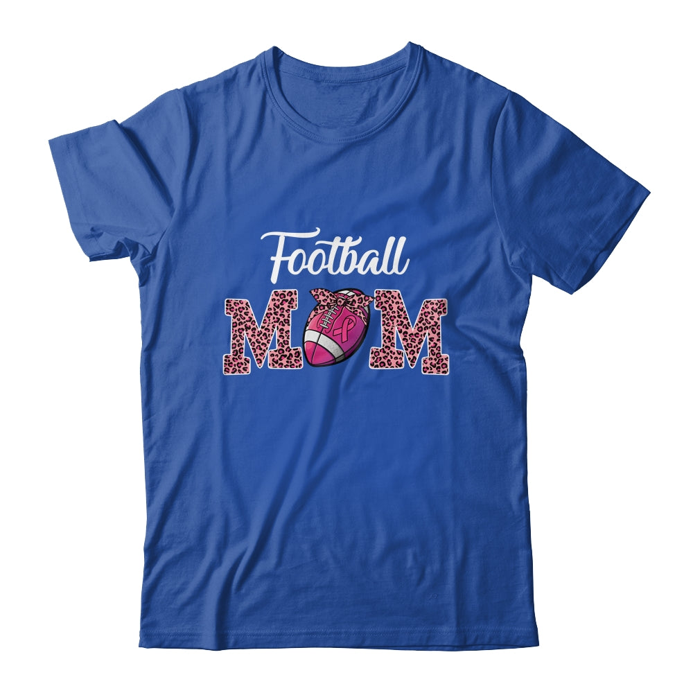 Football Mom Pink Leopard Print Breast Cancer Awareness Shirt & Hoodie | siriusteestore