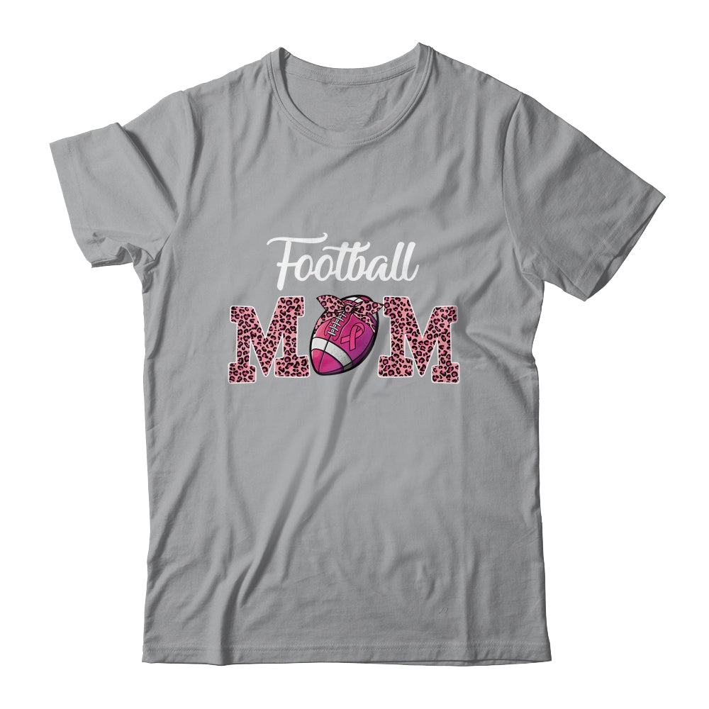 Football Mom Pink Leopard Print Breast Cancer Awareness Shirt & Hoodie | siriusteestore