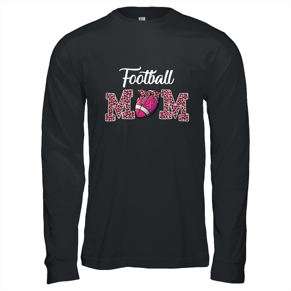 Football Mom Pink Leopard Print Breast Cancer Awareness Shirt & Hoodie | siriusteestore