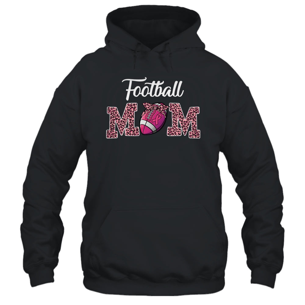 Football Mom Pink Leopard Print Breast Cancer Awareness Shirt & Hoodie | siriusteestore