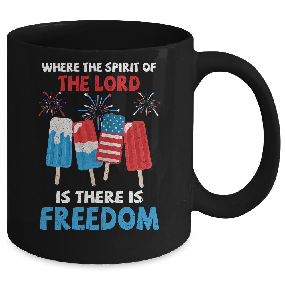 Fourth Of July Where The Spirit Of The Lord Is Iced Cream Mug | siriusteestore