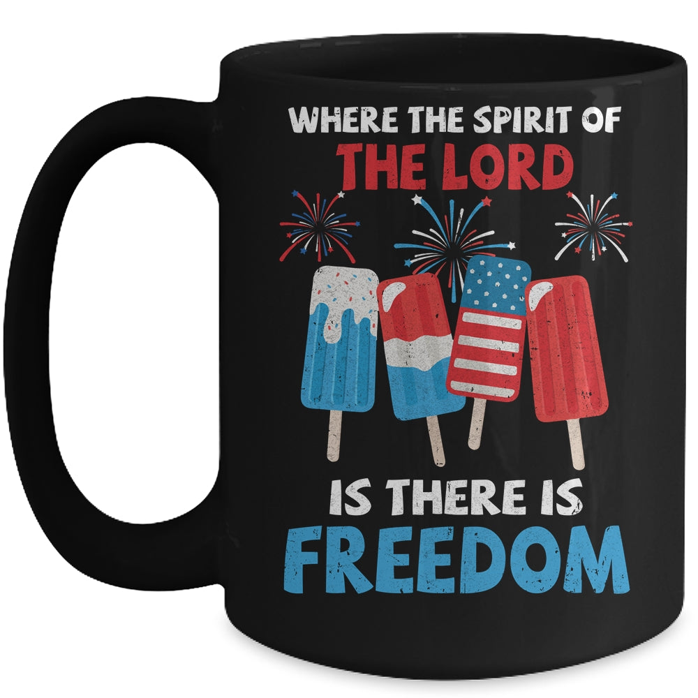 Fourth Of July Where The Spirit Of The Lord Is Iced Cream Mug | siriusteestore