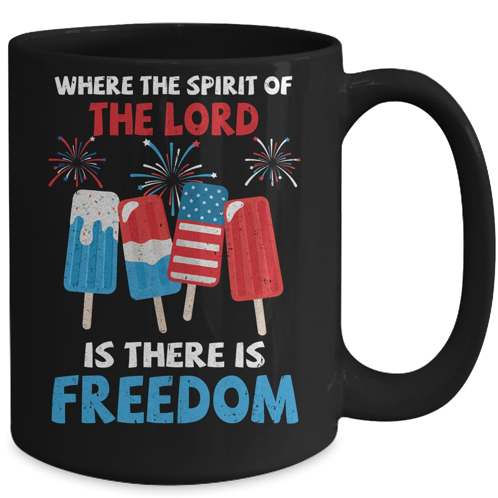 Fourth Of July Where The Spirit Of The Lord Is Iced Cream Mug | siriusteestore