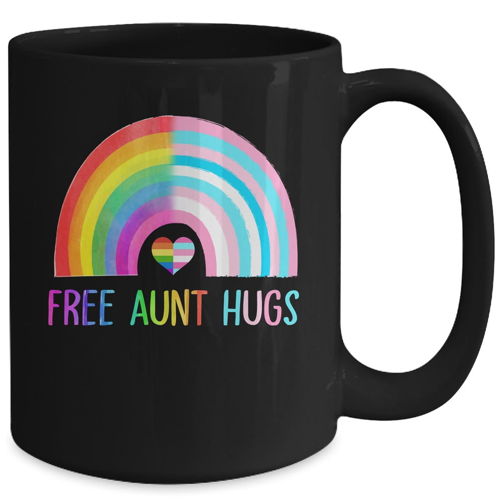 Free Aunt Hugs Gay Pride LGBTQ LGBT Rainbow Mothers Day Mug | siriusteestore