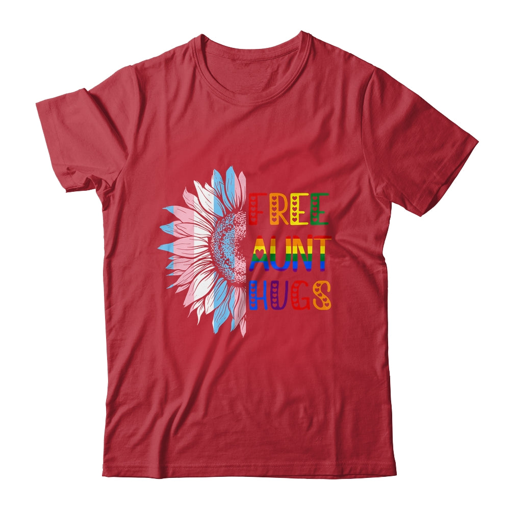 Free Aunt Hugs LGBT LGBTQ Gay Pride Rainbow Sunflower Shirt & Tank Top | siriusteestore