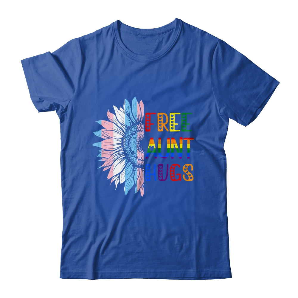 Free Aunt Hugs LGBT LGBTQ Gay Pride Rainbow Sunflower Shirt & Tank Top | siriusteestore