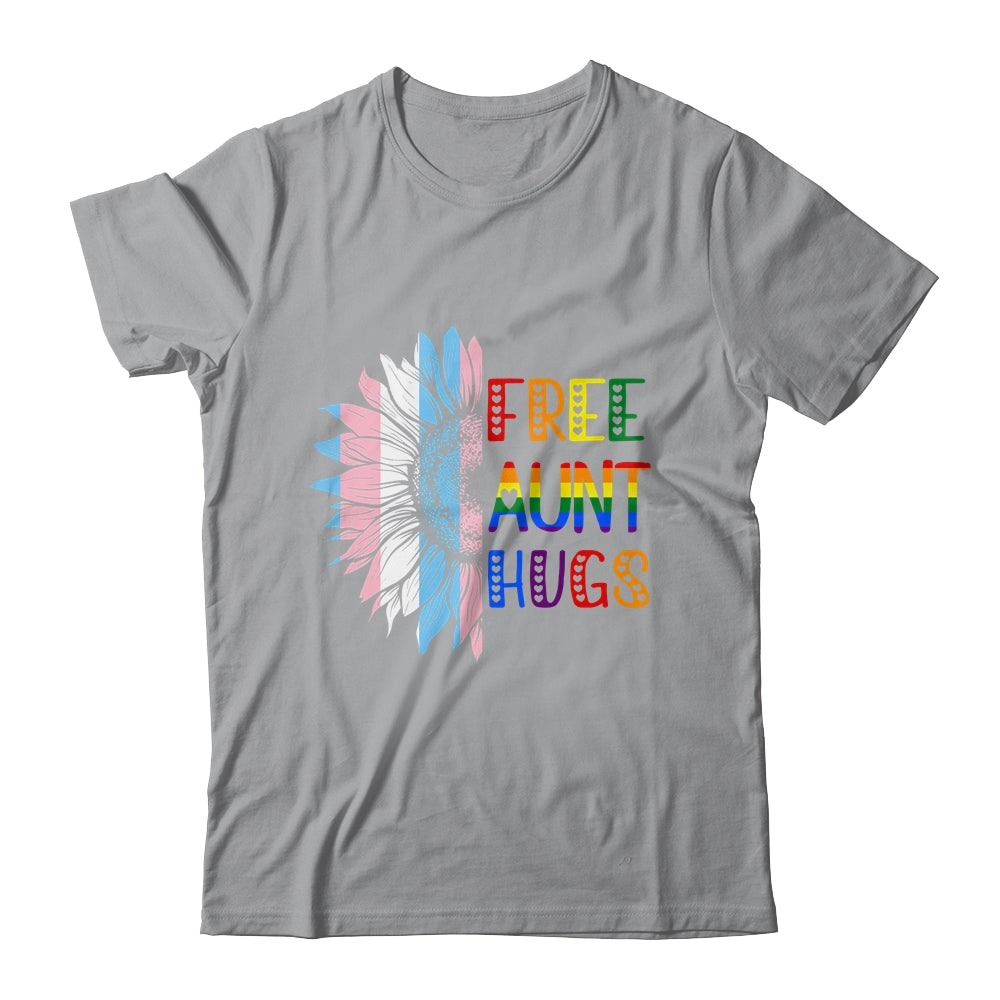 Free Aunt Hugs LGBT LGBTQ Gay Pride Rainbow Sunflower Shirt & Tank Top | siriusteestore