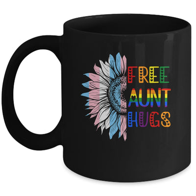 Free Aunt Hugs LGBT LGBTQ Gay Pride Rainbow Sunflower Mug | siriusteestore
