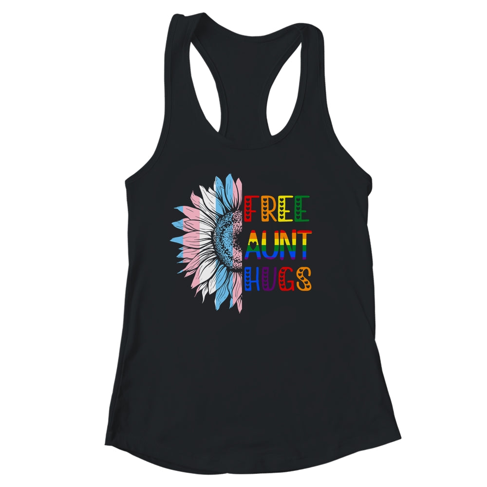 Free Aunt Hugs LGBT LGBTQ Gay Pride Rainbow Sunflower Shirt & Tank Top | siriusteestore