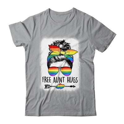 Free Aunt Hugs Messy Bun Rainbow LGBT Gay Pride Rainbow Shirt & Tank Top | siriusteestore