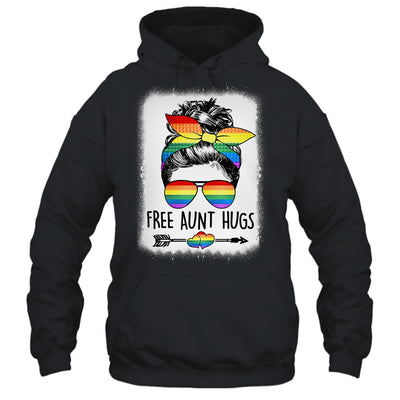 Free Aunt Hugs Messy Bun Rainbow LGBT Gay Pride Rainbow Shirt & Tank Top | siriusteestore