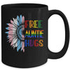 Free Auntie Hugs LGBT LGBTQ Gay Pride Rainbow Sunflower Mug | siriusteestore