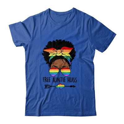 Free Auntie Hugs Messy Bun LGBT Pride Month Black Women Shirt & Tank Top | siriusteestore