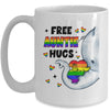 Free Auntie Hugs Rainbow Elephant LGBT Pride Month Mug | siriusteestore