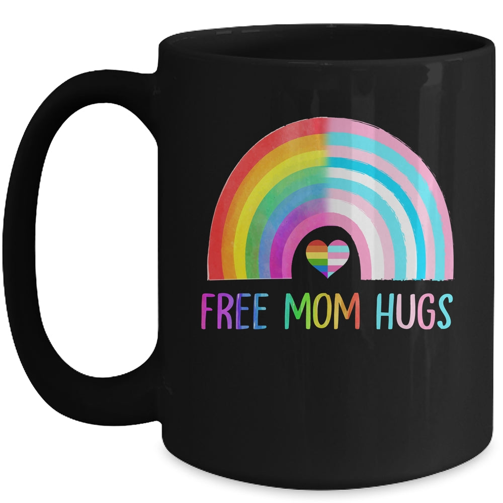 Free Mom Hugs Gay Pride LGBTQ LGBT Rainbow Mothers Day Mug | siriusteestore