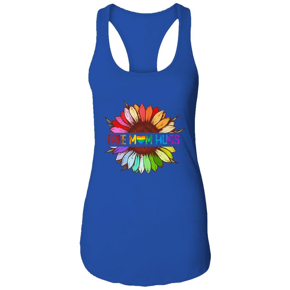Free Mom Hugs Gay Pride LGBT Sunflower Rainbow Flower Shirt & Tank Top | Siriustee.com