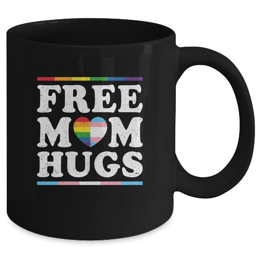 Free Mom Hugs Heart LGBTQ LGBT Pride Month Rainbow Mug | siriusteestore