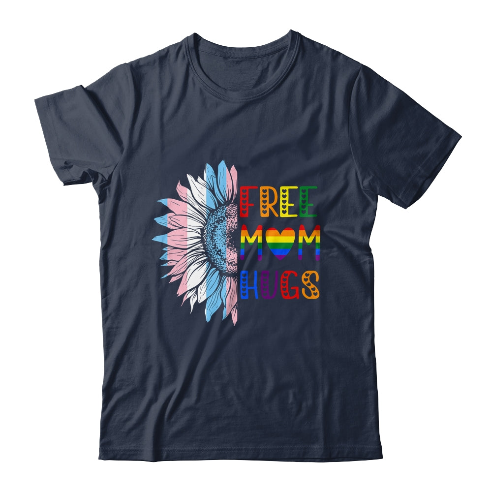 Free Mom Hugs LGBT LGBTQ Gay Pride Rainbow Sunflower Shirt & Tank Top | siriusteestore
