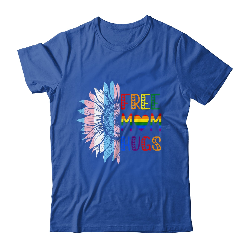 Free Mom Hugs LGBT LGBTQ Gay Pride Rainbow Sunflower Shirt & Tank Top | siriusteestore