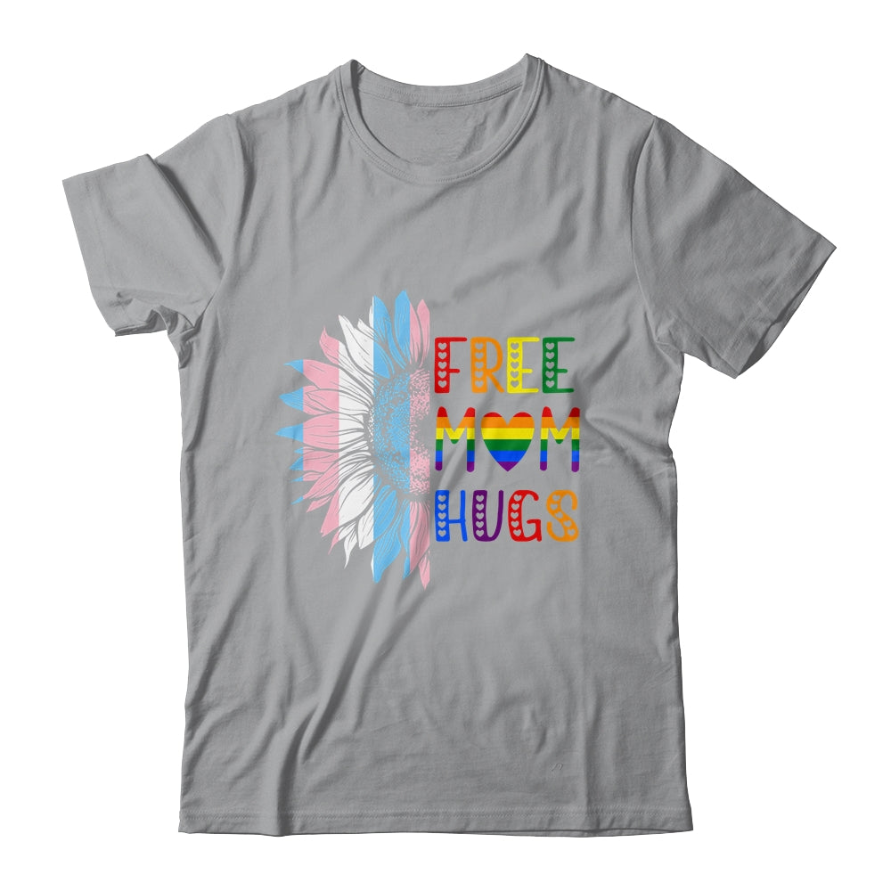 Free Mom Hugs LGBT LGBTQ Gay Pride Rainbow Sunflower Shirt & Tank Top | siriusteestore