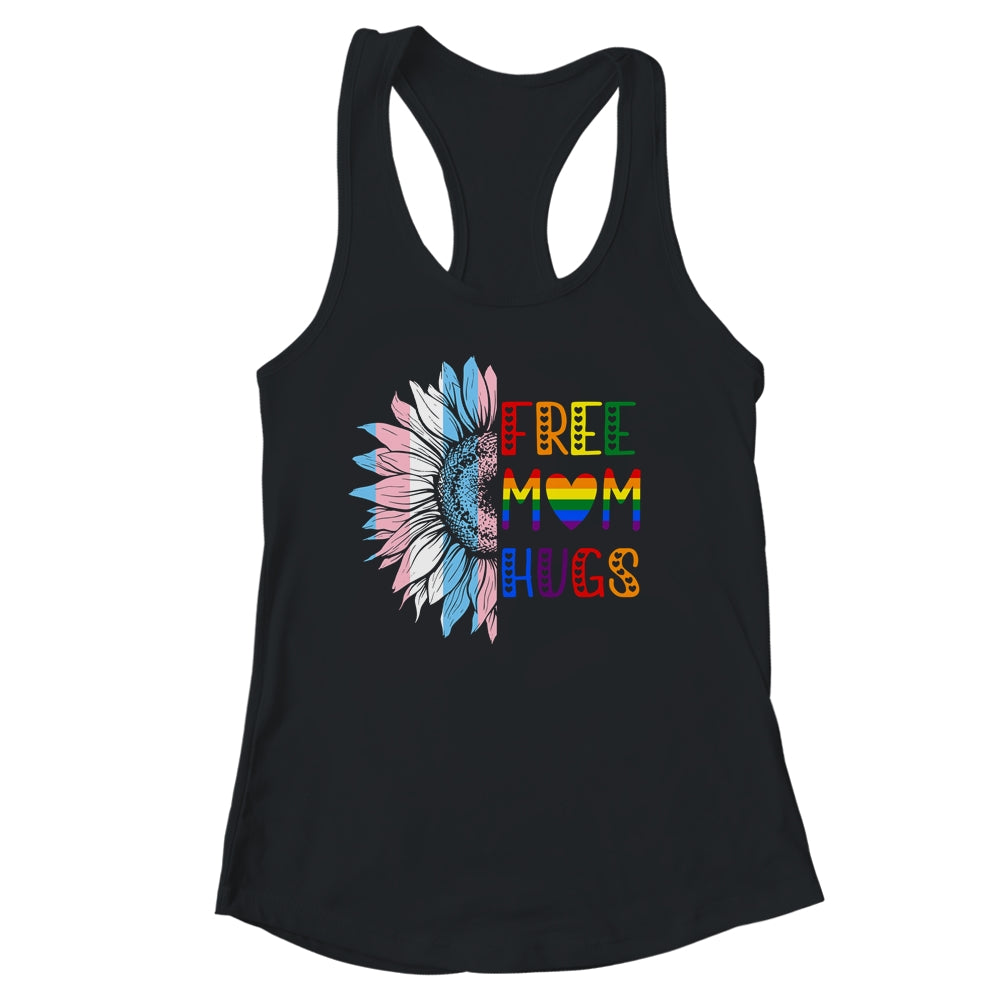 Free Mom Hugs LGBT LGBTQ Gay Pride Rainbow Sunflower Shirt & Tank Top | siriusteestore