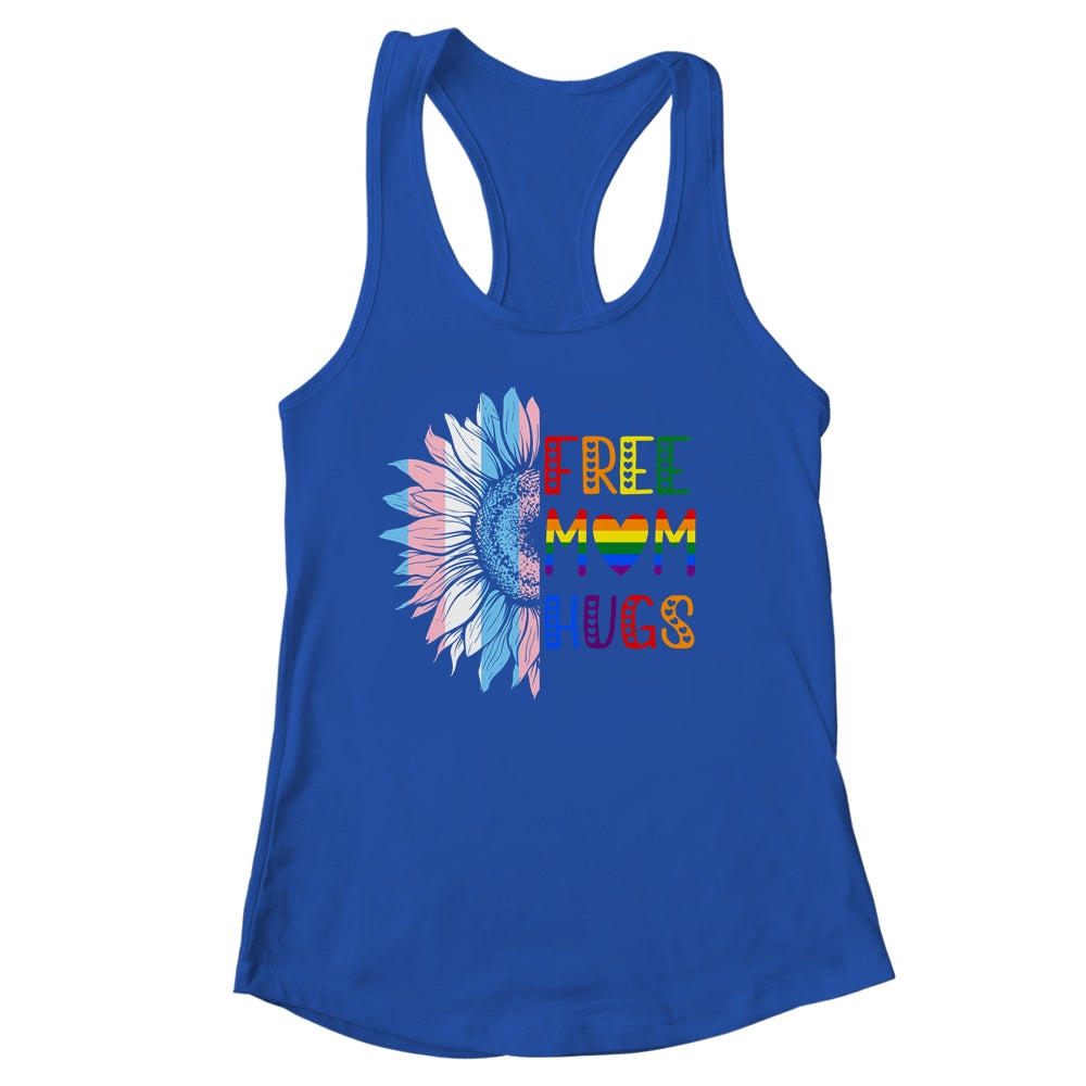 Free Mom Hugs LGBT LGBTQ Gay Pride Rainbow Sunflower Shirt & Tank Top | siriusteestore