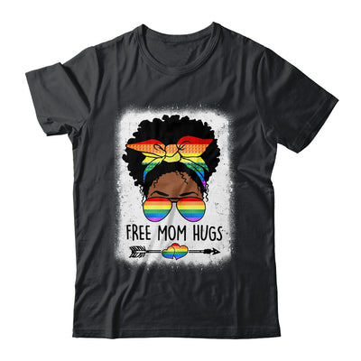 Free Mom Hugs Messy Bun LGBTQ LGBT Pride Month Black Women Shirt & Tank Top | siriusteestore